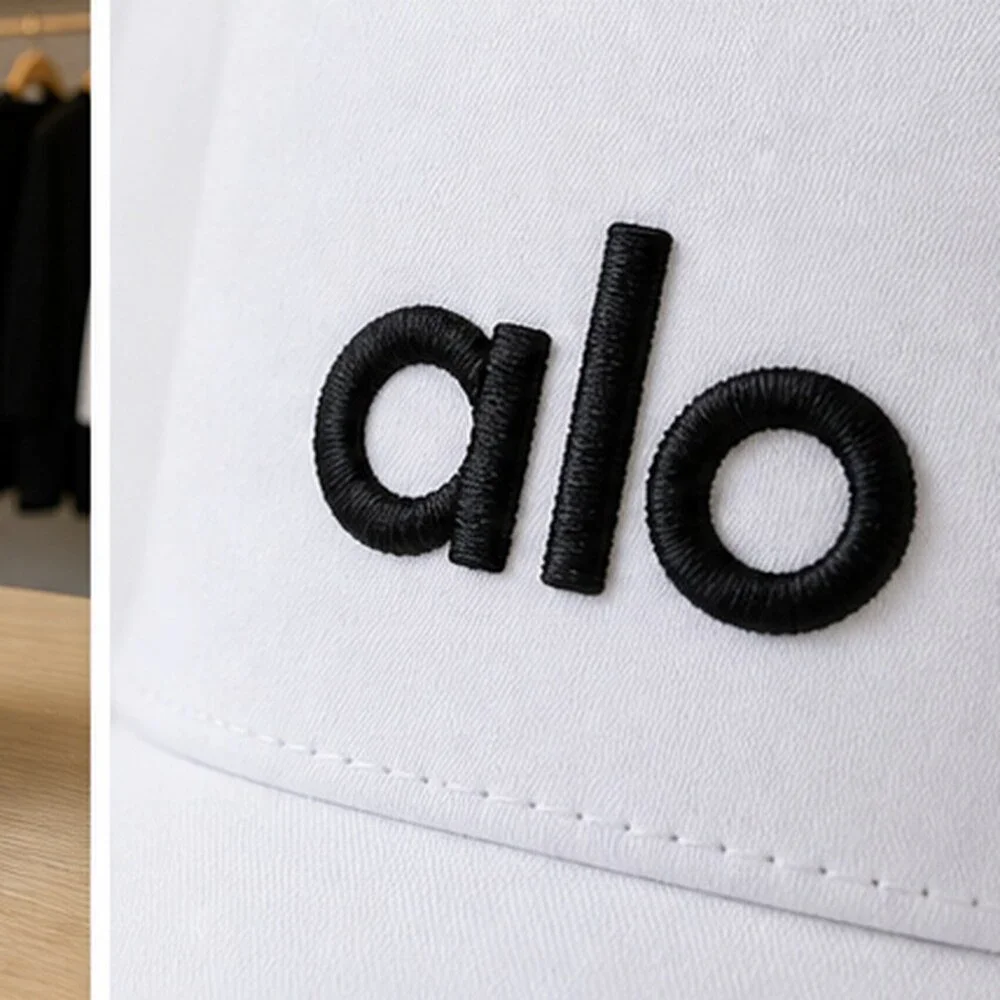 ALO Yoga White Black Everyday Mesh Trucker Cap Hat OS